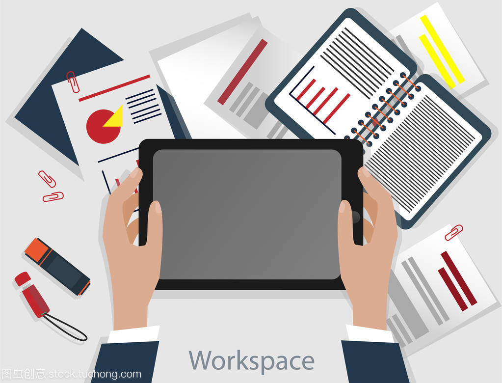 業務工作場所中的平板電腦與電腦平面設計應用